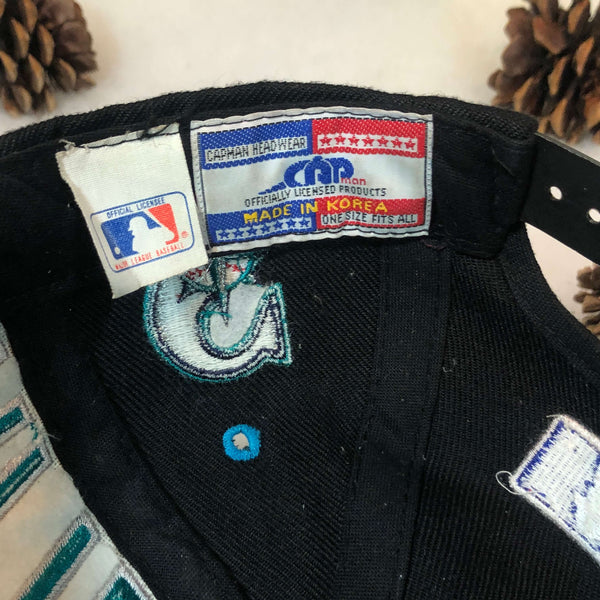 Vintage MLB Seattle Mariners Bootleg Wool Brim Script Snapback Hat