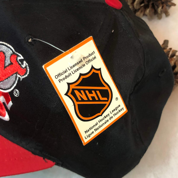 Vintage Deadstock NWT NHL New Jersey Devils AJD Twill Snapback Hat