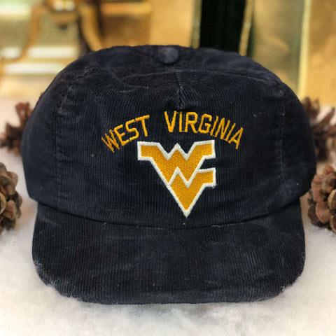Vintage NCAA West Virginia Mountaineers University Square Corduroy Snapback Hat
