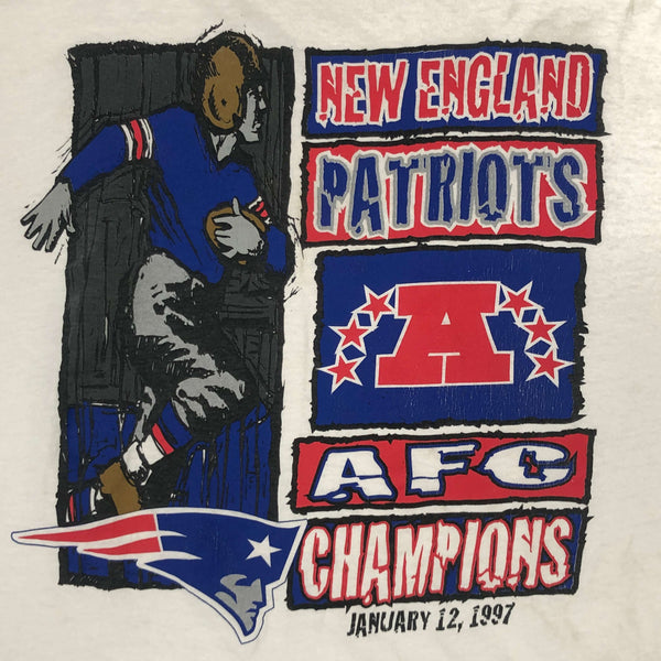 Vintage 1997 NFL New England Patriots AFC Champions T-Shirt (L)