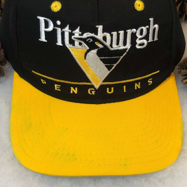 Vintage NHL Pittsburgh Penguins Twins Enterprise Bar Line Twill Snapback Hat