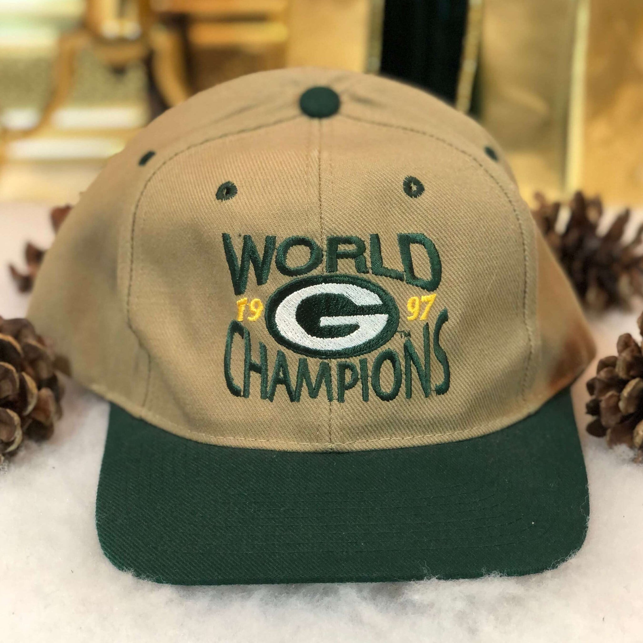 Vintage 1997 NFL Green Bay Packers World Champions Wool Snapback Hat