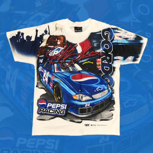 Vintage Deadstock NWOT 2000 NASCAR Jeff Gordon Pepsi All Over Print T-Shirt (M)