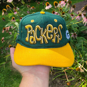 Vintage Drew Pearson NFL Green Bay Packers Graffiti Snapback Hat