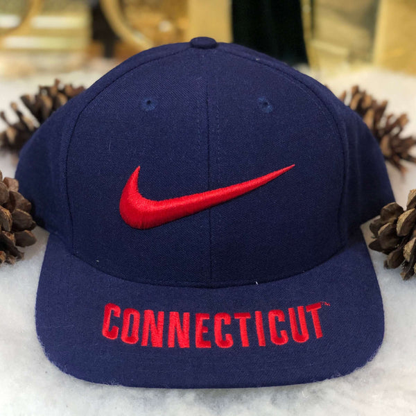 Vintage Deadstock NWOT NCAA UConn Connecticut Huskies Nike Wool Snapback Hat