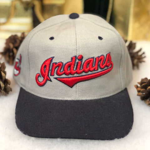 Vintage Deadstock NWOT MLB Cleveland Indians Drew Pearson Script Wool Snapback Hat
