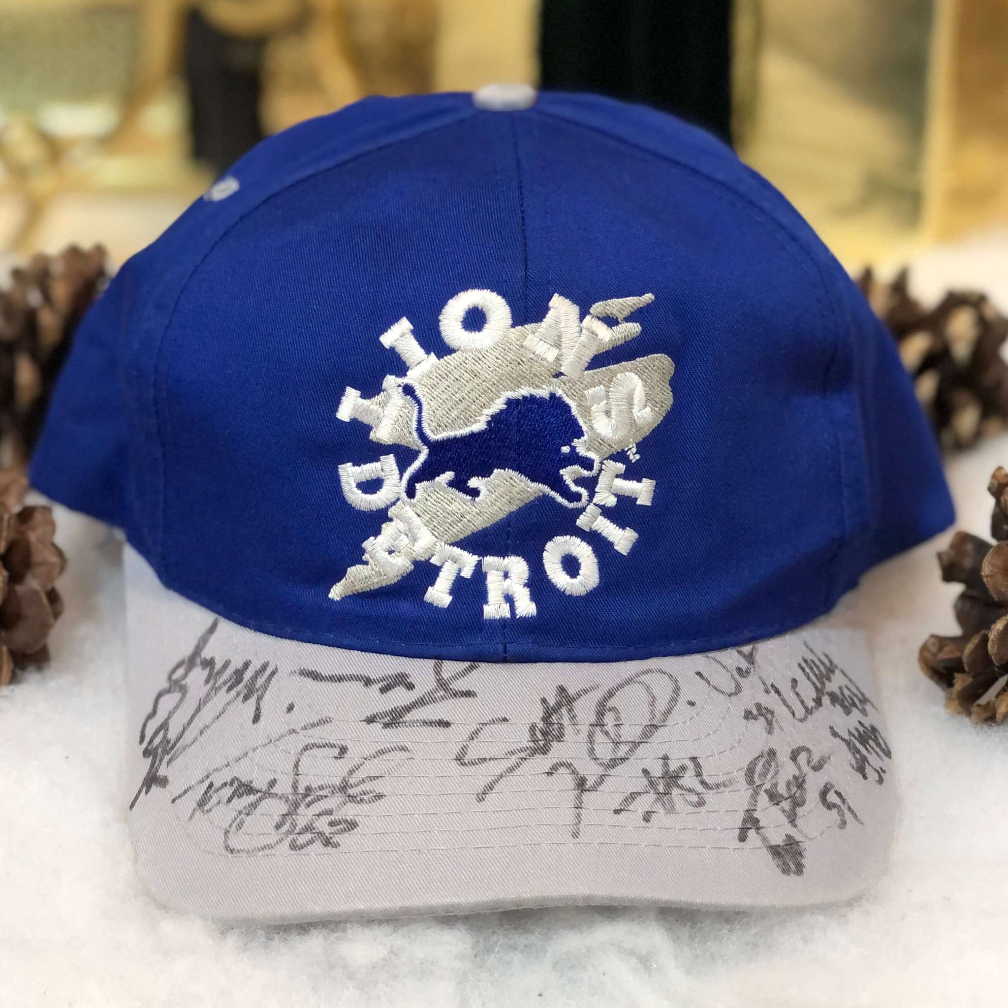 Vintage NFL Detroit Lions Autographed Twill Snapback Hat