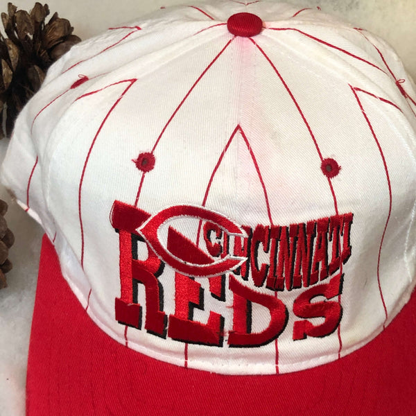 Vintage MLB Cincinnati Reds Pinstripe Drew Pearson Twill Snapback Hat