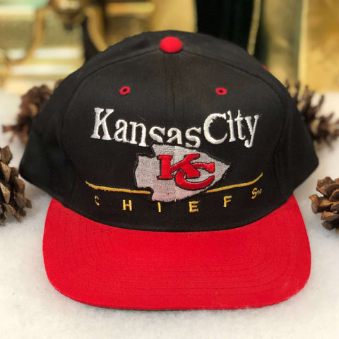 Vintage Deadstock NWOT NFL Kansas City Chiefs Twins Enterprise Bar Line Twill Snapback Hat