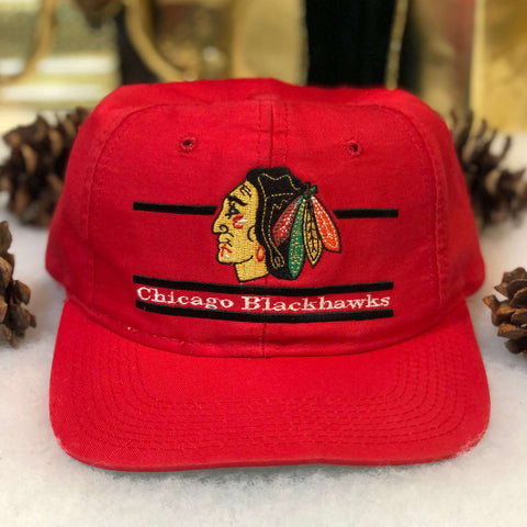 Vintage NHL Chicago Blackhawks The Game Split Bar Twill Snapback Hat