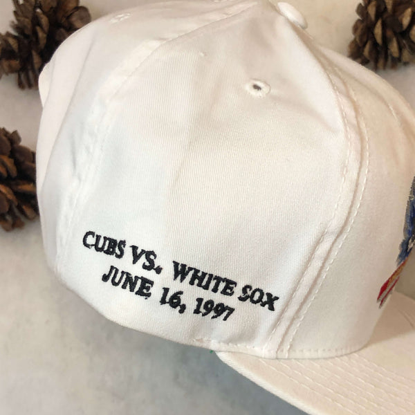 Vintage Deadstock NWOT 1997 MLB Chicago Cubs vs. White Sox Miller Lite Twill Snapback Hat