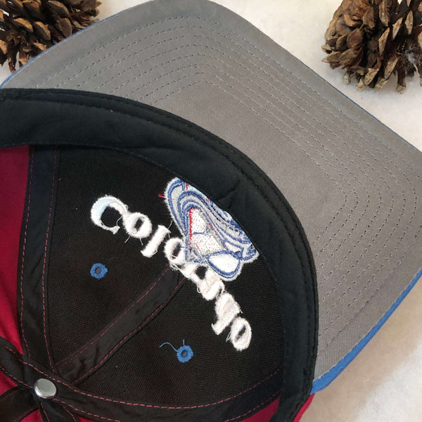 Vintage NHL Colorado Avalanche Twins Enterprise Bar Line Snapback Hat