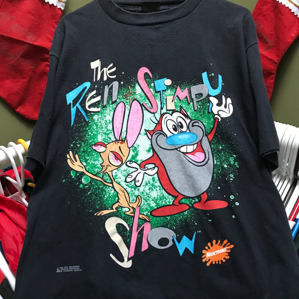 Vintage 1991 MTV Networks Nickelodeon The Ren and Stimpy Show T-Shirt