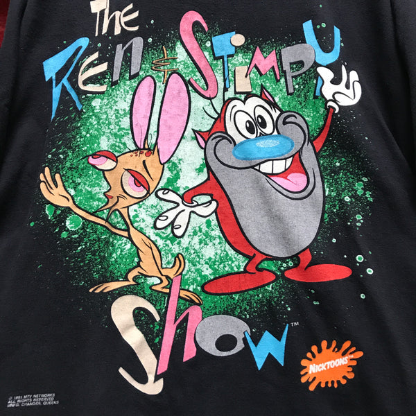 Vintage 1991 MTV Networks Nickelodeon The Ren and Stimpy Show T-Shirt