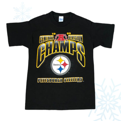 Vintage NFL Pittsburgh Steelers 1995 Central Division Champions Salem Sportswear T-Shirt (M)