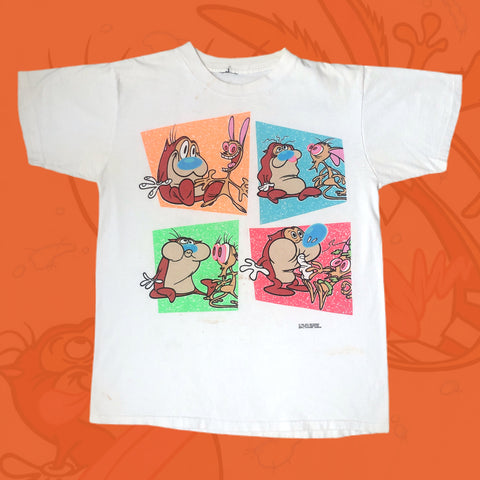Vintage 1991 Nickelodeon The Ren & Stimpy Show Graphic T-Shirt