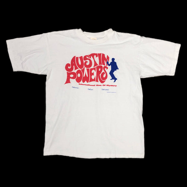 Vintage 1997 Austin Powers International Man of Mystery "Debonair. Defiant. Defrosted." T-Shirt