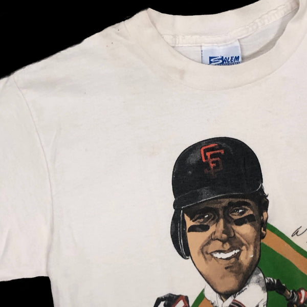 Vintage 1989 MLB San Francisco Giants Will Clark Salem Sportswear Caricature T-Shirt (M)