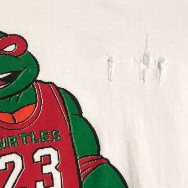 Vintage Teenage Mutant Ninja Turtles TMNT Sports Raphael Michael Jordan Bootleg T-Shirt