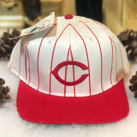 Vintage Deadstock NWT MLB Cincinnati Reds Signatures Pinstripe Twill Snapback Hat