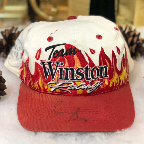 Vintage NASCAR Winston Racing On Fire Twill Snapback Hat