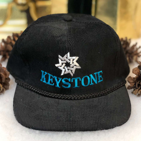 Vintage Deadstock NWOT Keystone Ski Resort Colorado Corduroy Strapback Hat