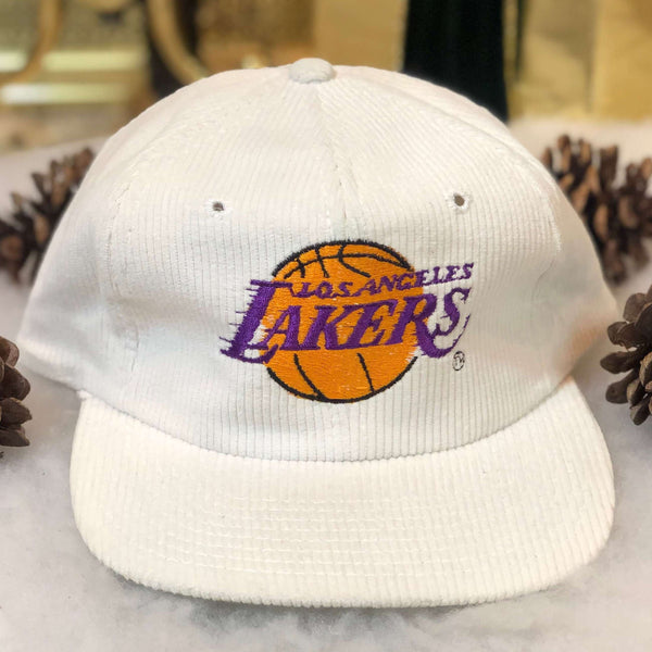 Vintage Deadstock NWOT NBA Los Angeles Lakers Twins Enterprise Corduroy Snapback Hat