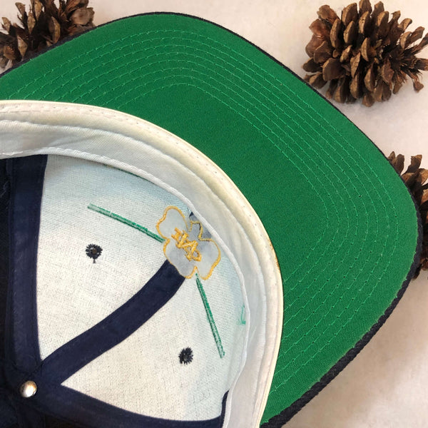 Vintage NCAA Notre Dame Fighting Irish The Game Split Bar Glue Tag Wool Snapback Hat