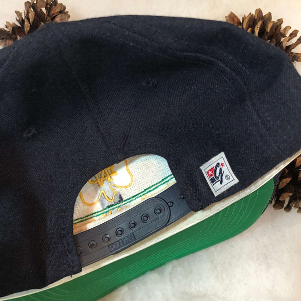 Vintage NCAA Notre Dame Fighting Irish The Game Split Bar Glue Tag Wool Snapback Hat