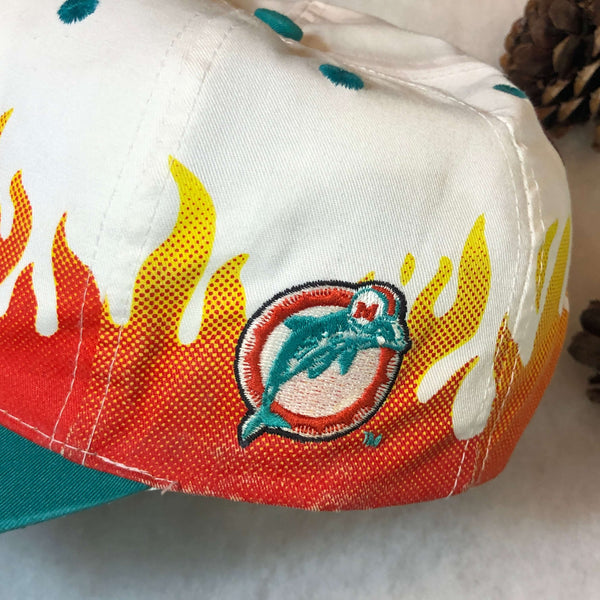 Vintage NFL Miami Dolphins On Fire Snapback Hat