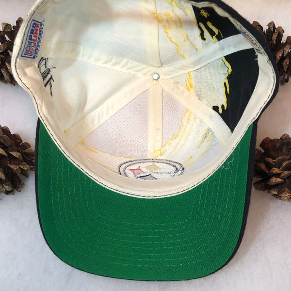 Vintage NFL Pittsburgh Steelers Logo Athletic Splash Snapback Hat