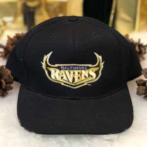 Vintage Deadstock NWOT NFL Baltimore Ravens Sports Specialties Plain Logo Wool Snapback Hat