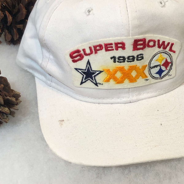 Vintage 1996 NFL Super Bowl XXX Dallas Cowboys Pittsburgh Steelers Twill Snapback Hat