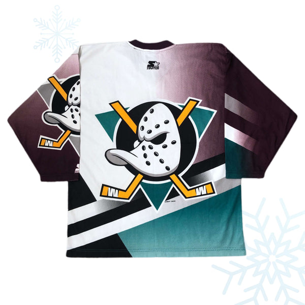 Vintage NHL Anaheim Mighty Ducks Starter All Over Print Sublimation Jersey (L)