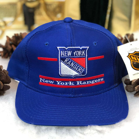 Vintage Deadstock NWT NHL New York Rangers The Game Split Bar Twill Snapback Hat