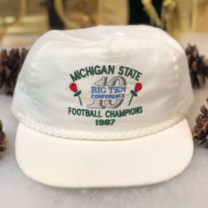 Vintage 1987 NCAA Michigan State Spartans Big 10 Champions Corduroy Strapback Hat