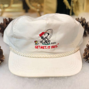 Vintage Peanuts Snoopy "Get Met. It Pays." Golf Strapback Hat