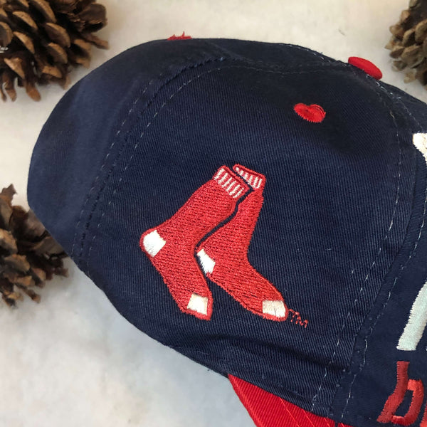 Vintage MLB Boston Red Sox Logo 7 Spellout Twill Snapback Hat