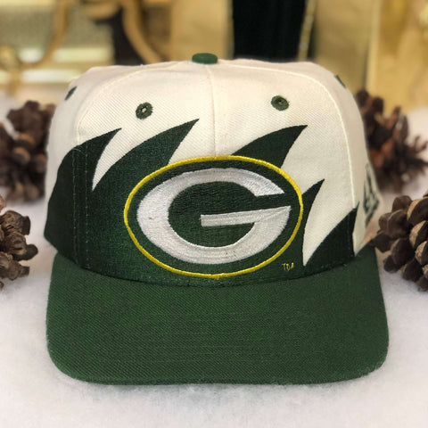 Vintage NFL Green Bay Packers Logo Athletic Sharktooth Wool Snapback Hat