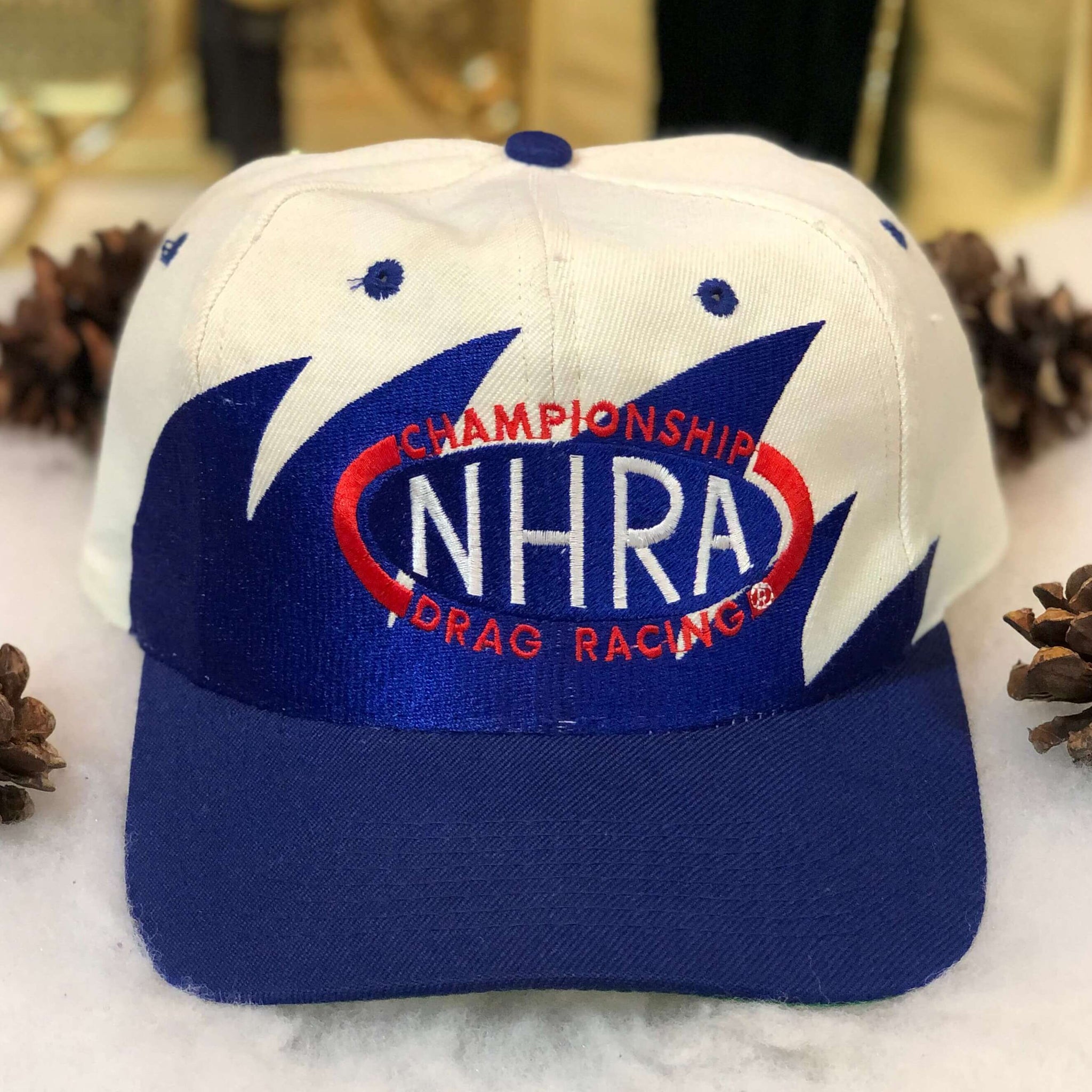 Vintage NHRA Championship Drag Racing Wool Sharktooth Snapback Hat