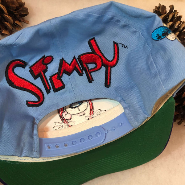 Vintage 1993 Nickelodeon Stimpy American Needle Blockhead Twill Snapback Hat