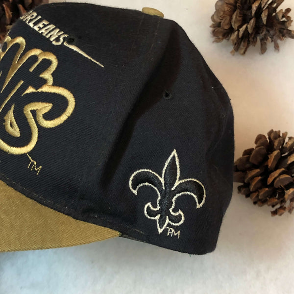 Vintage NFL New Orleans Saints Starter Bubble Script Wool Snapback Hat