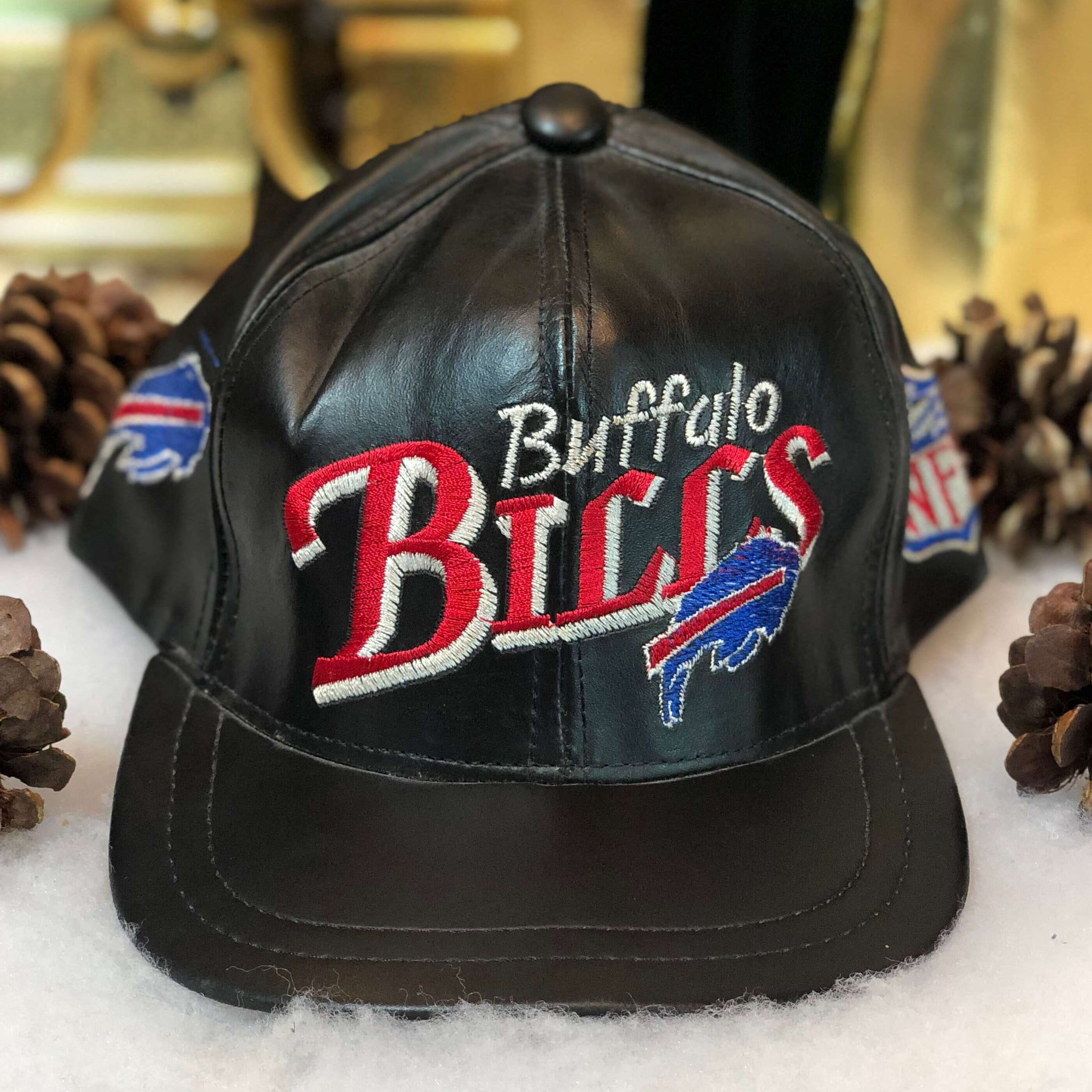 Vintage NFL Buffalo Bills Leather Snapback Hat
