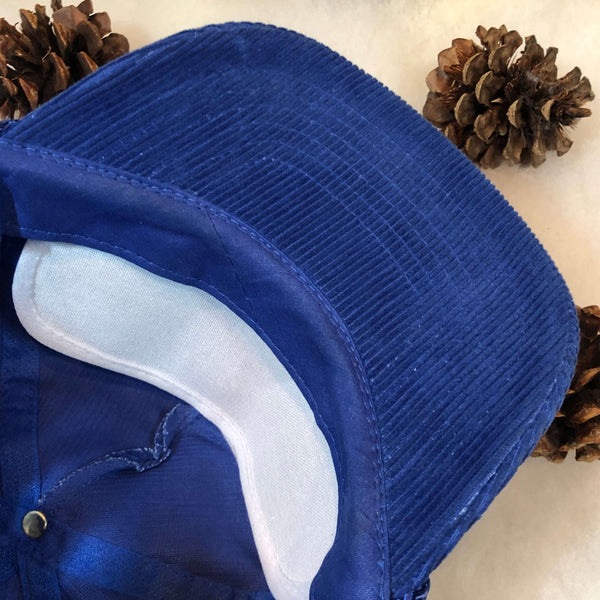 Vintage Blue Blank Corduroy KC Snapback Hat