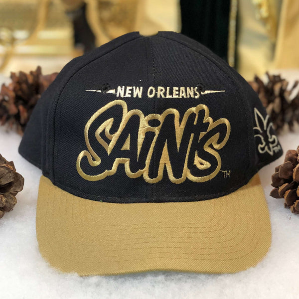 Vintage NFL New Orleans Saints Starter Bubble Script Wool Snapback Hat
