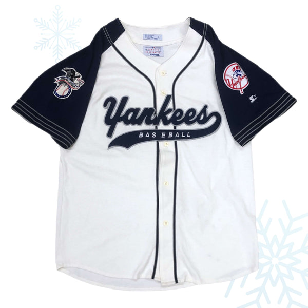 Vintage MLB New York Yankees Starter Script Baseball Jersey (L)