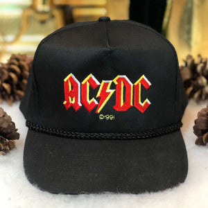Vintage Deadstock NWOT 1991 AC/DC Rock Band Snapback Hat