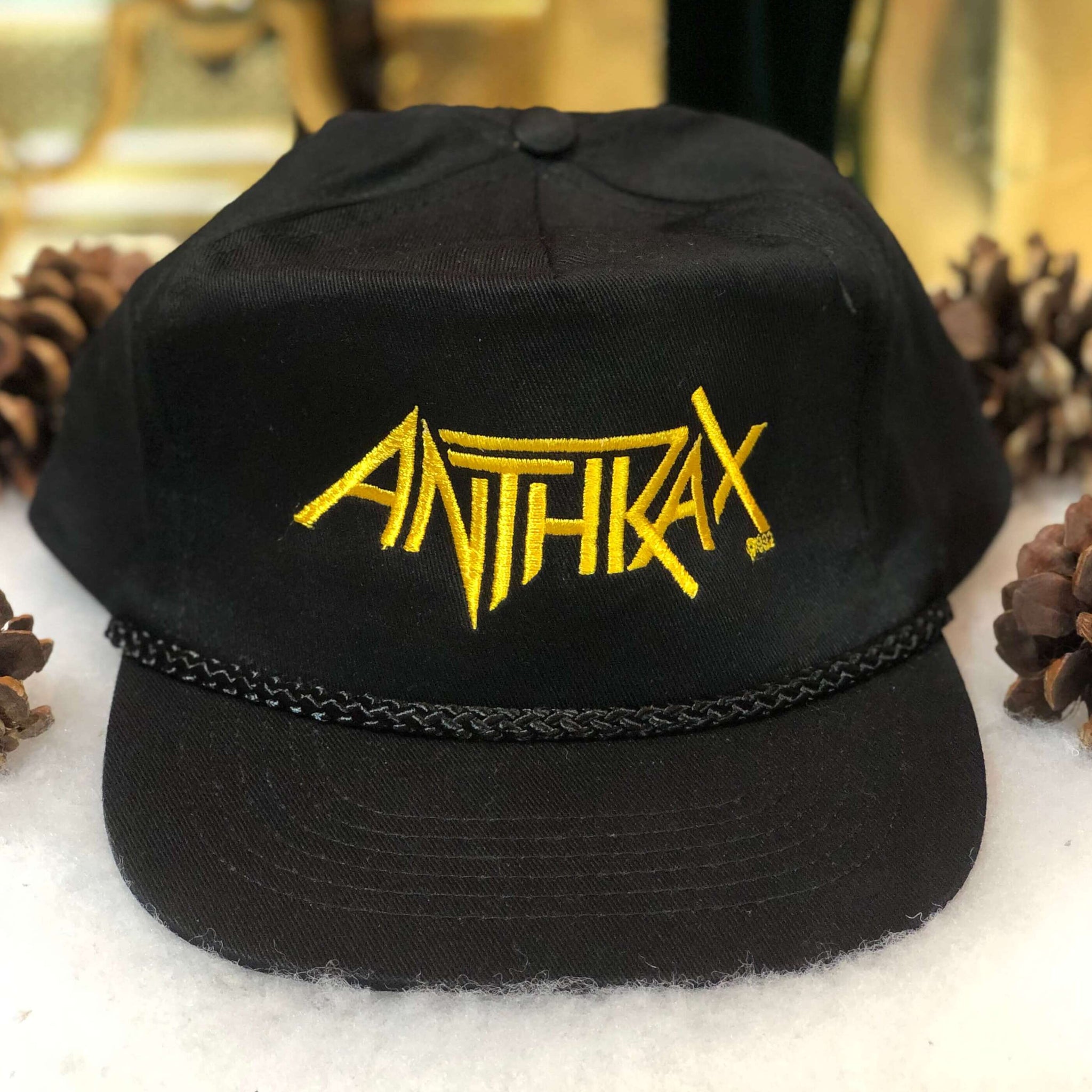 Vintage Deadstock NWOT 1992 Anthrax Heavy Metal Band Snapback Hat