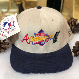 Vintage Deadstock NWT 1997 MLB NLCS Atlanta Braves Florida Marlins New Era Snapback Hat