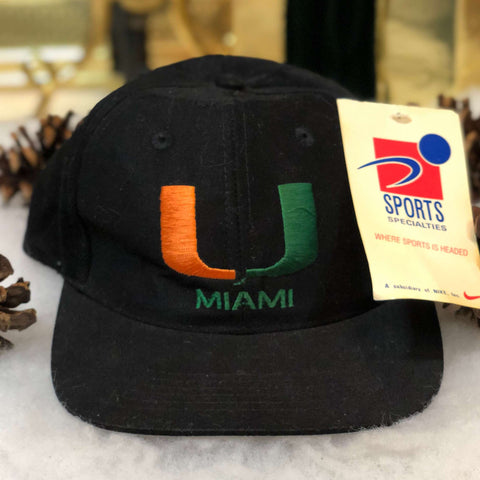Vintage Deadstock NWT NCAA Miami Hurricanes Strapback Hat